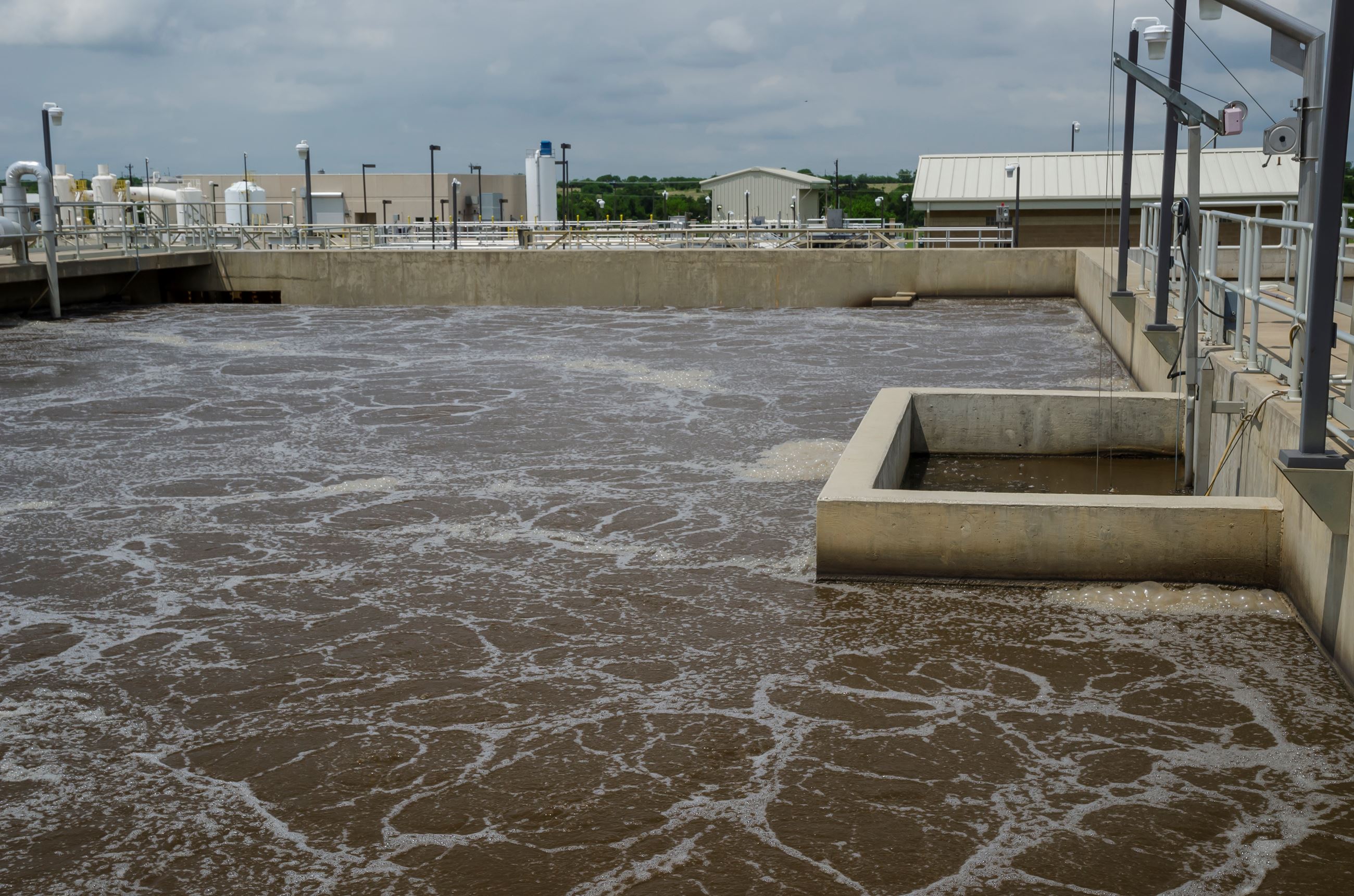 secondary treatment basin for wastewater treatment