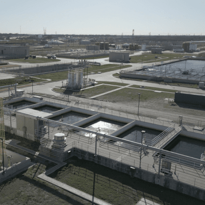 aerial image of the Wylie water treatment plant